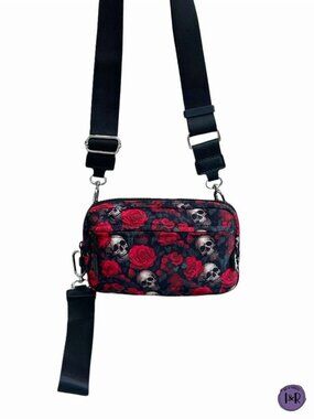 Iris & Rainbow Wallet Crossbody Bag Wristlet Skulls Roses Goth Rock Punk Witchy